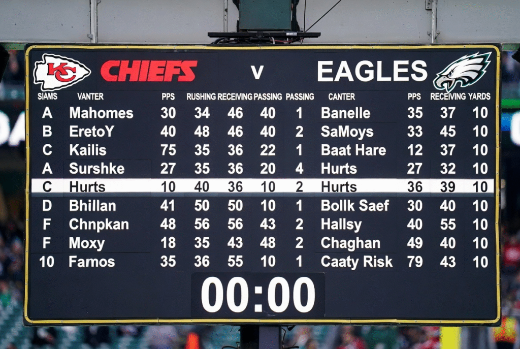 Kansas City Chiefs vs Philadelphia Eagles match player stats